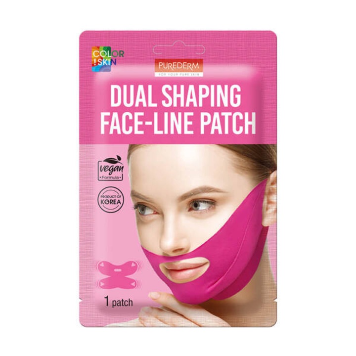 Masca modelatoare pentru fata, PUREDERM, Dual Shaping Face-line Patch, vegana