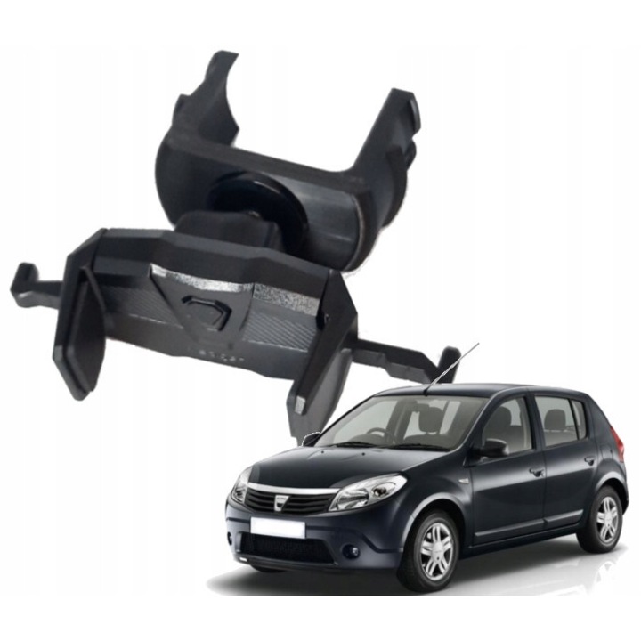 Suport telefon auto CraVeDRIVE, montare clema, negru