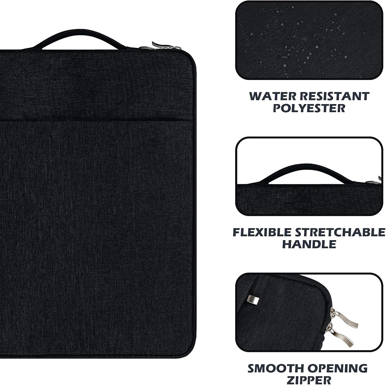 Husa laptop RAINYEAR 15 inch, geanta protectie, neagra
