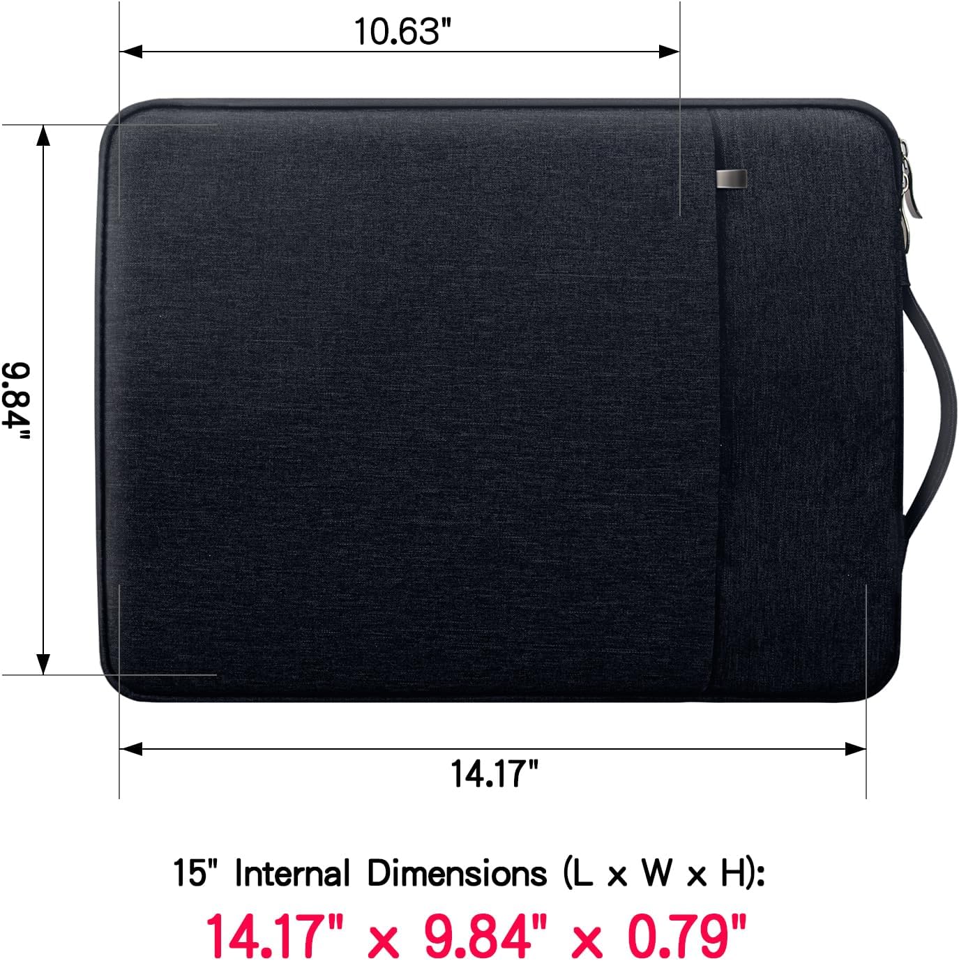 Husa laptop RAINYEAR 15 inch, geanta protectie, neagra