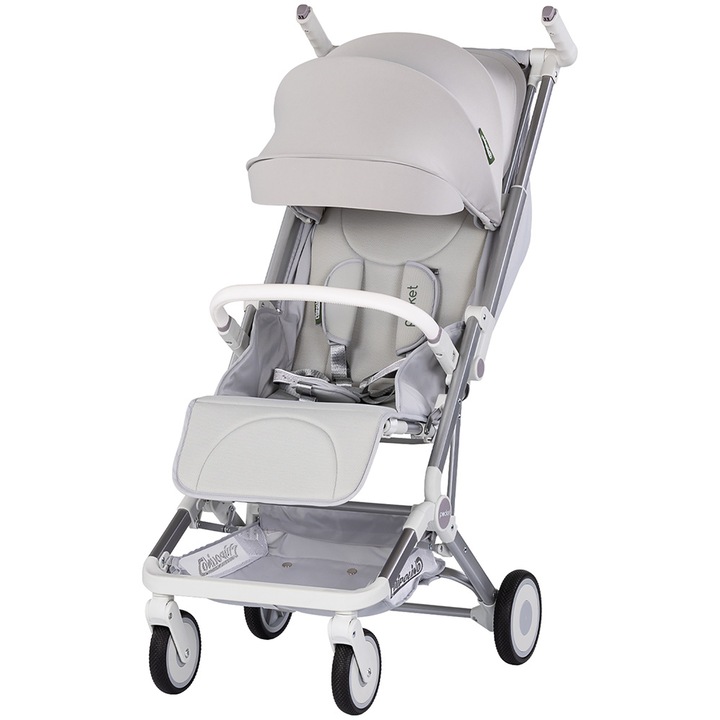 Cărucior sport Chipolino Pocket, 7kg, pliabil, spătar reglabil, platină