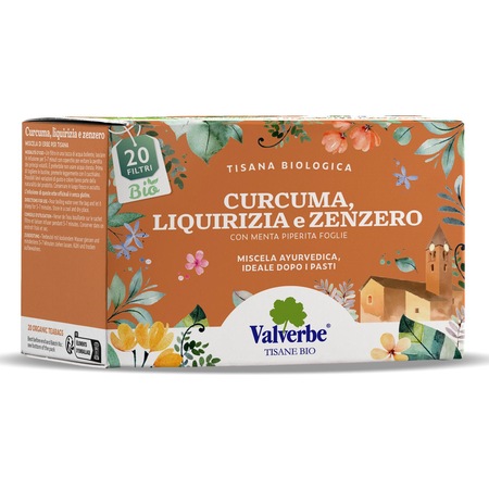 Ceai raguseala, cu ghimbir, turmeric si lemn dulce, bio, Valverbe, 20 ...
