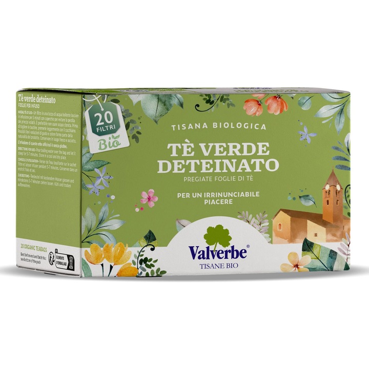 Valverbe koffeinmentes zöld tea, Bio, 20 filter x 1.5 g