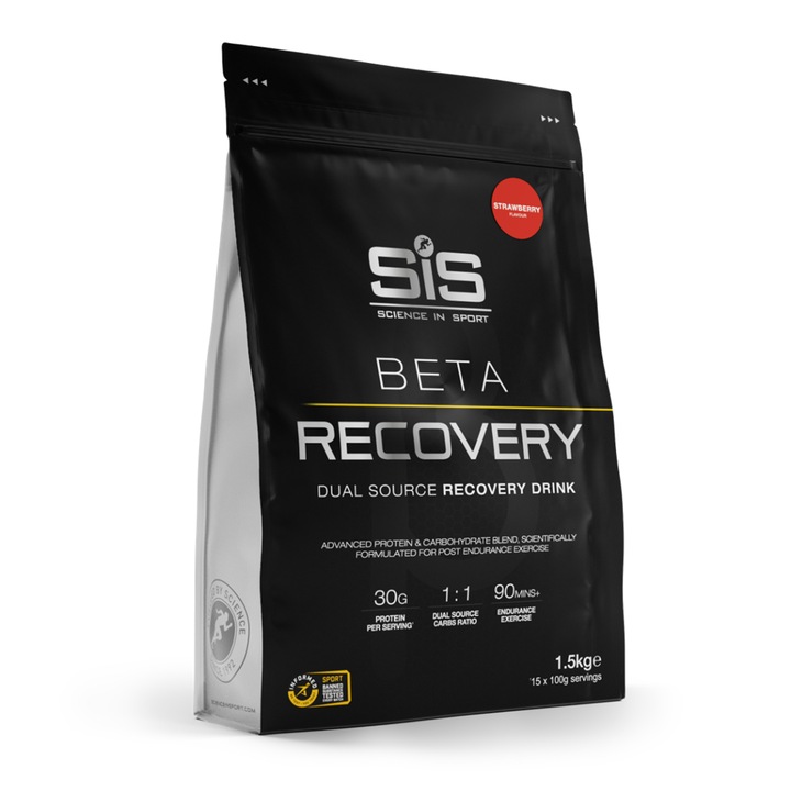 SiS BETA Recovery, Professzionális regeneráló italpor állóképességi sportolóknak (eper, 1, 5 kg)