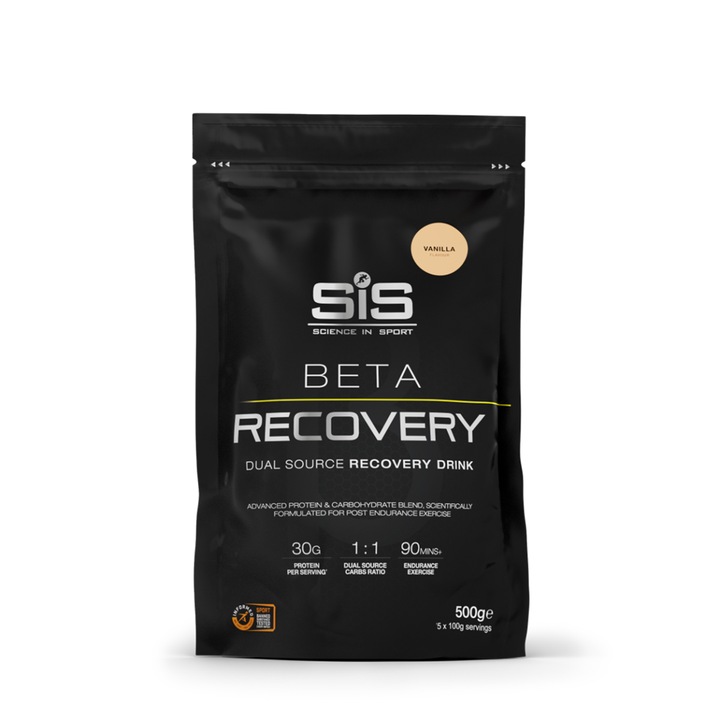 SiS BETA Recovery, Professzionális regeneráló italpor állóképességi sportolóknak (vanília, 500 g)