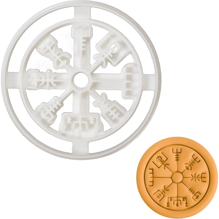 Forma de Taiat Fursecuri Runic compas Vizor de drum 7, 8 cm