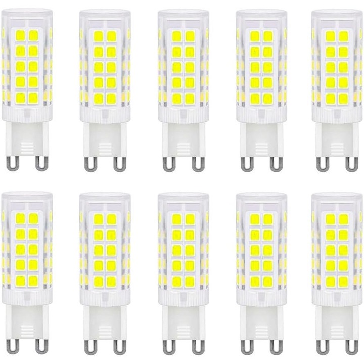 G9 LED Izzók Hideg Fehér 6000K, 5W, Gazdaságos, 10 Darab