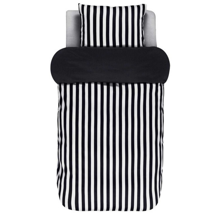 Bambusz selyem ágynemű klasszikus fekete csíkokkal, 140 x 220 cm, Marc O'Polo