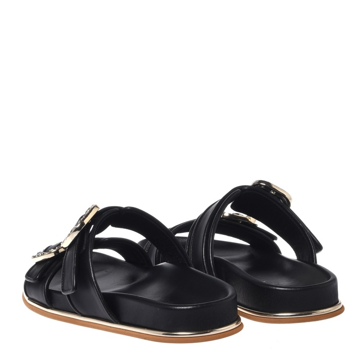 Baldinini, Papuci din piele, Auriu/Negru