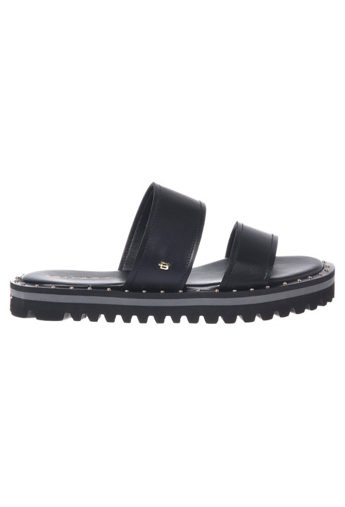 Baldinini, Papuci flatform din piele, Auriu/Negru