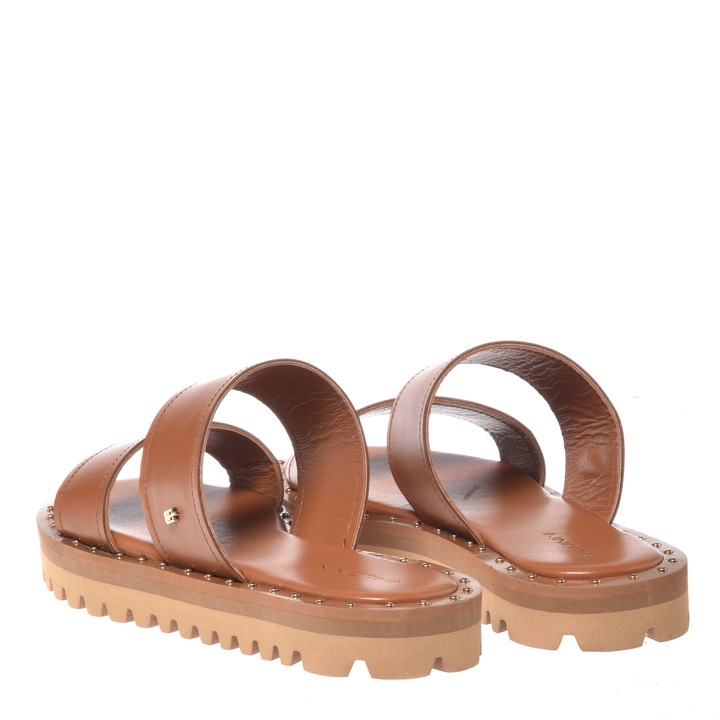 Baldinini, Papuci flatform din piele, Caramel