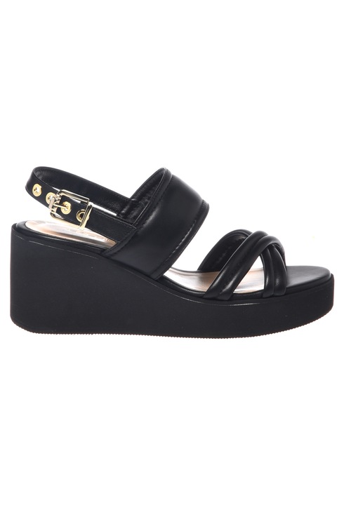 Baldinini, Sandale wedge din piele, Negru