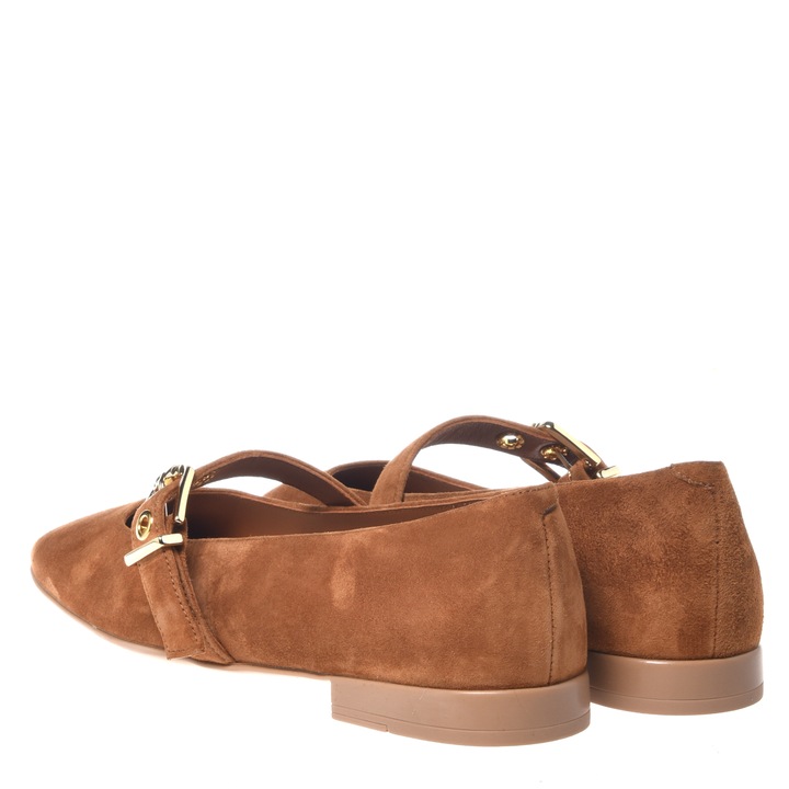 Baldinini, Balerini Mary-Jane de piele intoarsa cu varf patrat, Maro