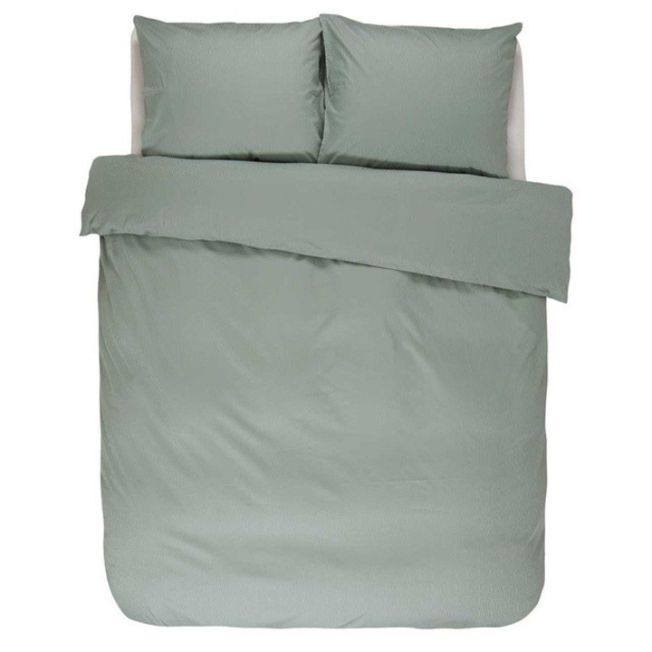 Tengerzöld színű pamut szatén ágynemű, holland ágynemű, Essenza, 200 x 220 cm