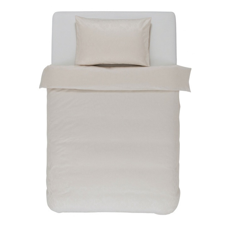 Bézs színű, pamut szatén ágynemű szett, állatmintás díszpárnákkal, 140x220 cm, Essenza