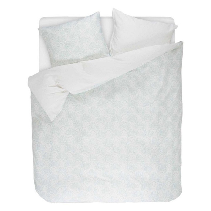 Kék mintás, 200 x 220 cm-es, pamut szatén ágynemű szett, Esprit