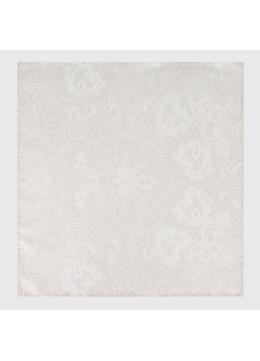 Мъжка кърпичка за джоб Pako Lorente Фолклорен модел 100% коприна Опакована в елегантна кутия Идеална за сватба Бежов