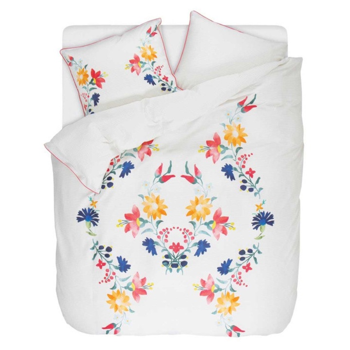 Virágmintás, 200 x 220 cm-es, pamut szatén díszpárna, Esprit