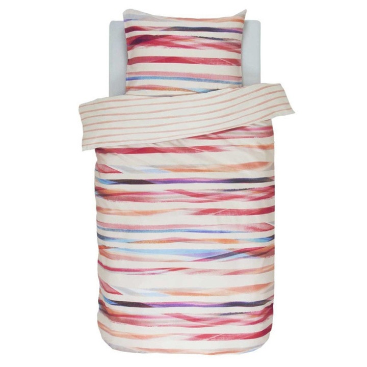 Színes csíkos, 140 x 220 cm-es pamut szatén ágynemű szett, Esprit