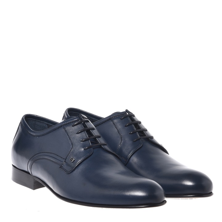 Baldinini, Pantofi derby de piele, Albastru, 40.5