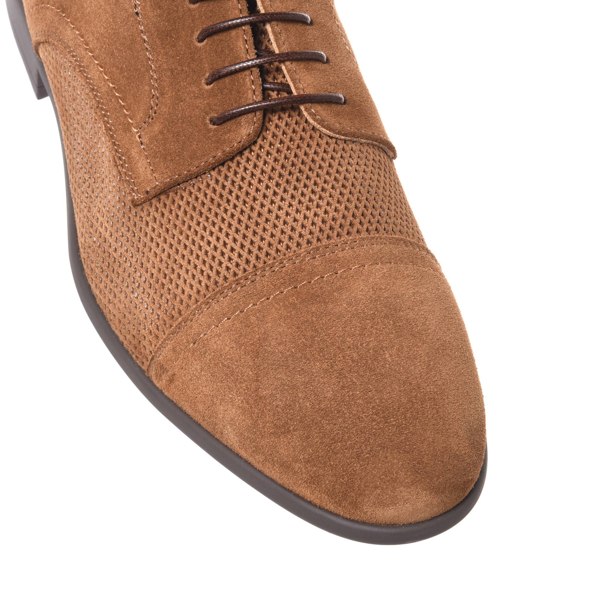 Baldinini, Pantofi brogue de piele intoarsa, Maro, 44