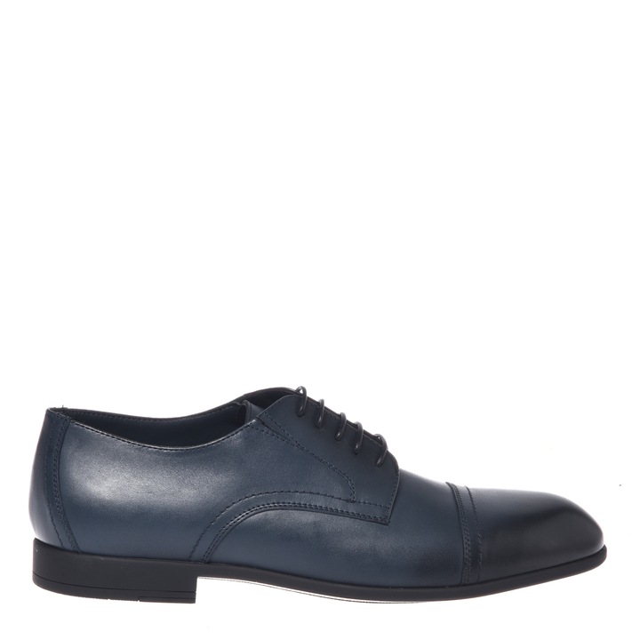 Baldinini, Pantofi derby de piele cu sireturi, Albastru