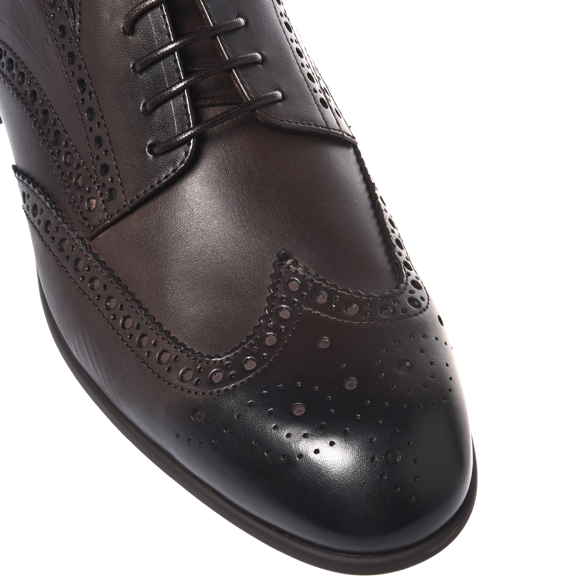 Baldinini, Pantofi derby de piele, Maro inchis, 44