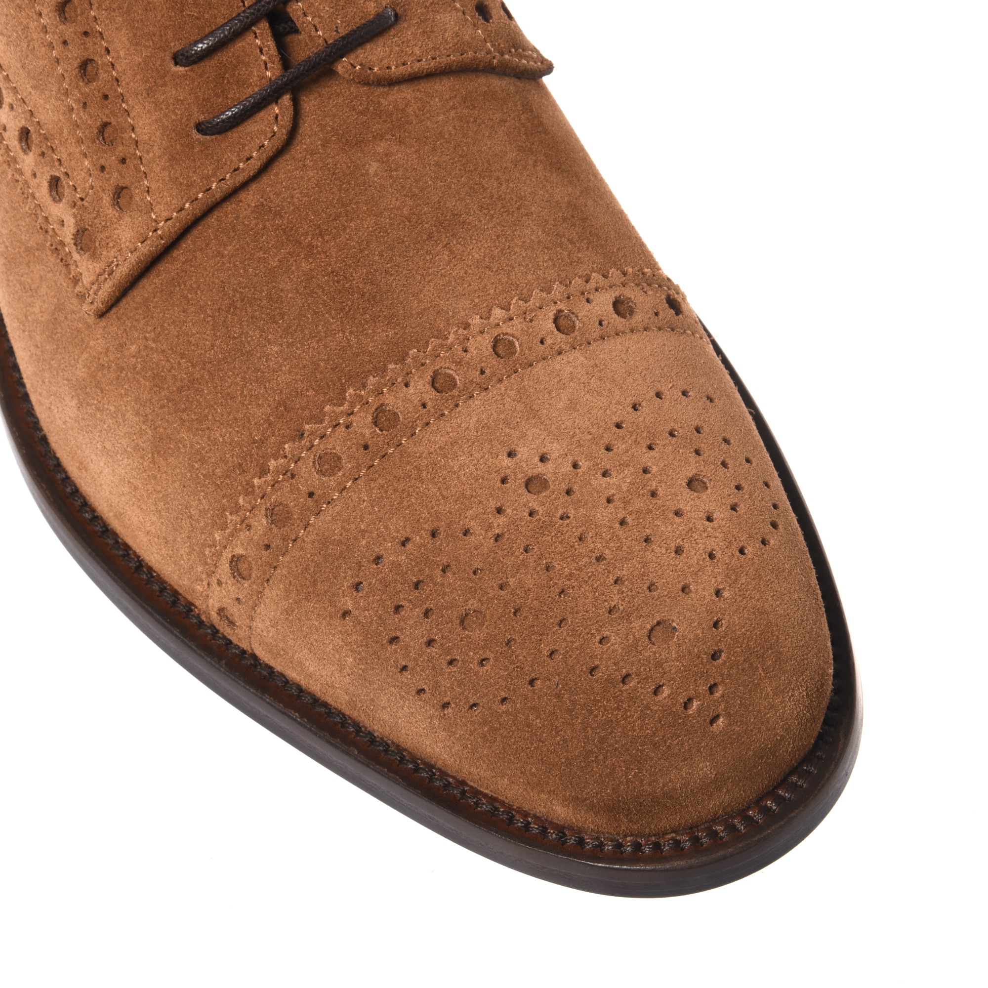 Baldinini, Pantofi brogue de piele intoarsa, Maro, 41