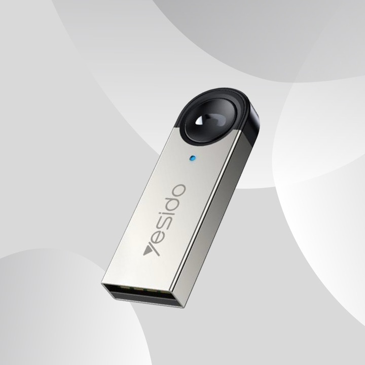 FM Bluetooth modulátor, Yesido, ABS és alumínium, fekete