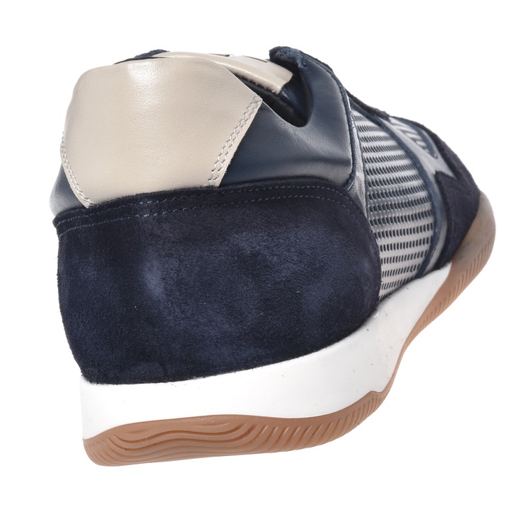 Baldinini, Pantofi sport slip-on de piele si piele intoarsa, Albastru