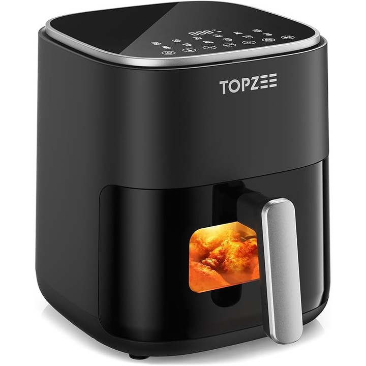 Friteuza cu aer cald, Air Frier YZG-550AS, 1500 W Capacitate 5.5 litrii, ecran digital, 8 programe automate