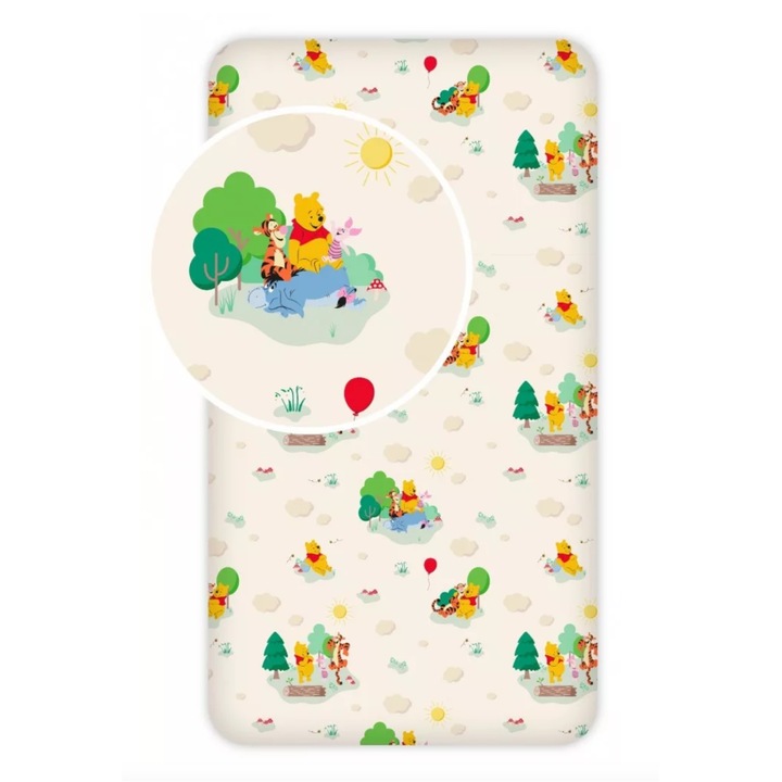 Cearsaf cu elastic, Almido, Winnie de Plus, 90x200 cm