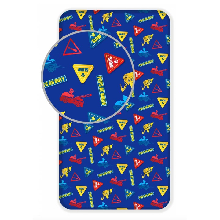 Cearsaf cu elastic, Almido, Patrula Catelusilor Signpost 90x200 cm