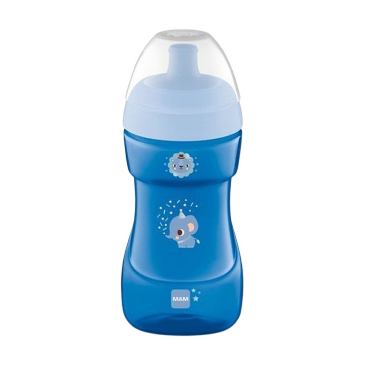 MAM Sports pohár, 330 ml, csöpögésmentes, csőrös, 856648, kék