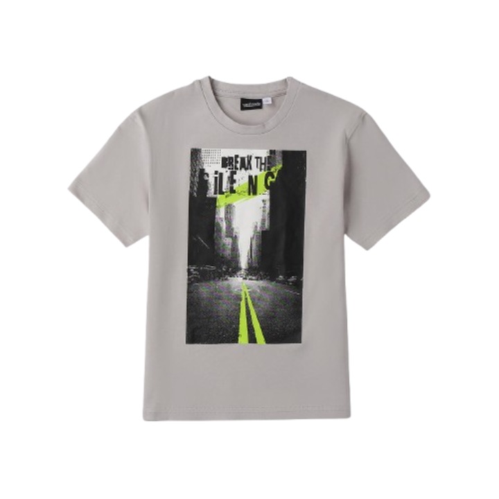 Sarabanda fiú póló 100% interlock pamutból, városi mintával és oversized szabással