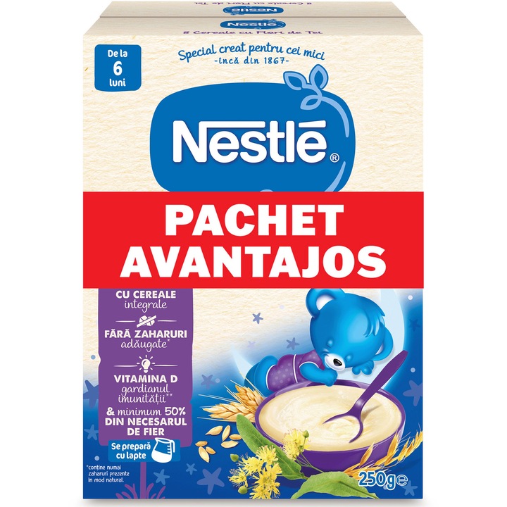 Cereale cu flori de tei, Nestle, 2x250g