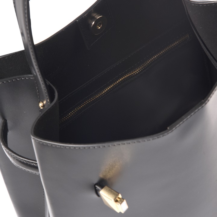 Baldinini, Geanta din piele cu bareta de umar, Negru