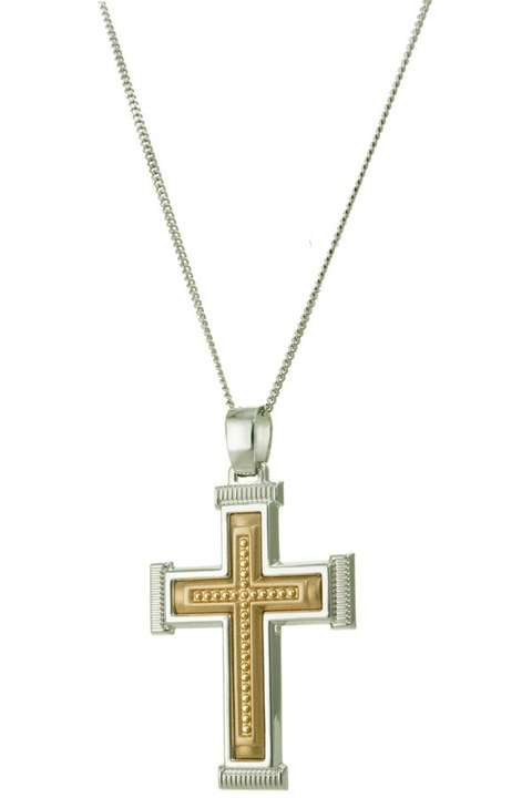 14K fehérarany feszület, E-ORO.GR, női ékszerek