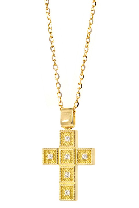 Colier dama, Val'Oro, aur, cu pandantiv, auriu