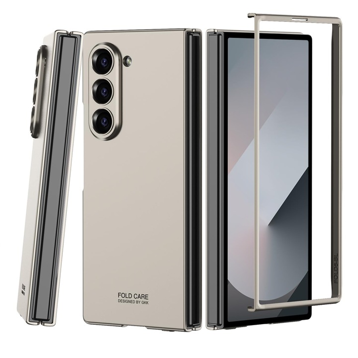 Husa TINGYR pentru Samsung Galaxy Z Fold 6, Protectie Slim Anti-Cadere, Anti-Zgarieturi si Anti-Amprente, Cover Complet pentru Telefon, Culoare Gri