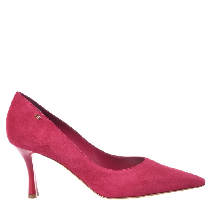 Baldinini, Pantofi din piele intoarsa si varf ascutit, Fucsia