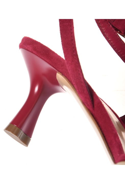 Baldinini, Sandale din piele intoarsa cu toc kitten, Fucsia