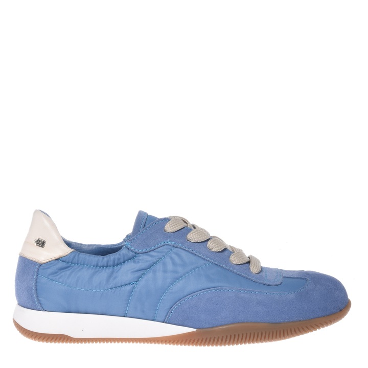 Baldinini, Pantofi sport din piele intoarsa cu insertii din material textil, Albastru