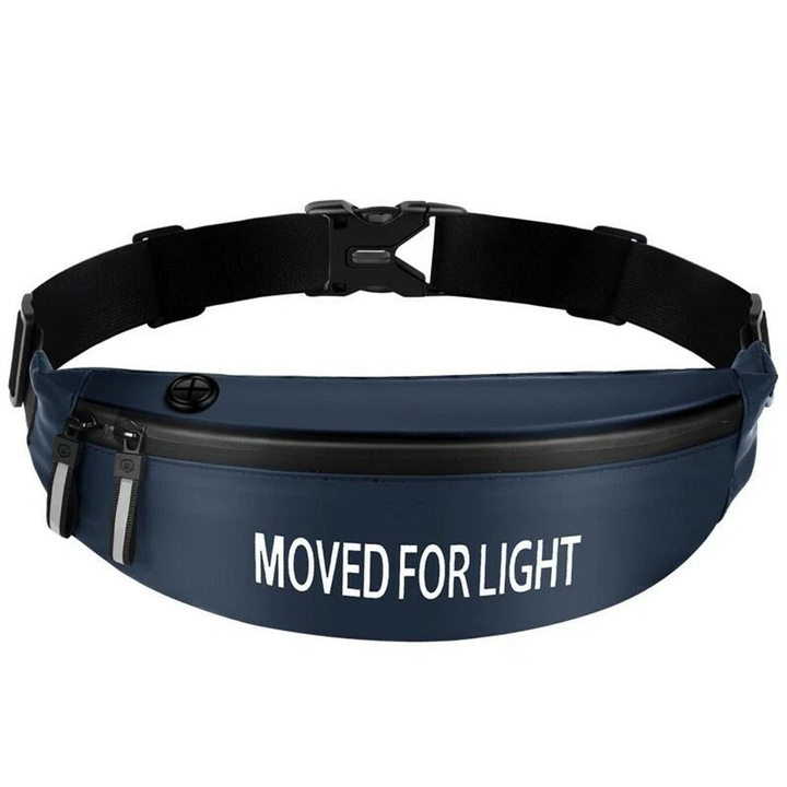 Sportos övtáska, fényérzékeny anyag, deréktáska 4,7–6,9 hüvelykes rekesszel, ideális fitneszhez, kocogáshoz, futáshoz, univerzális és vízálló, kék