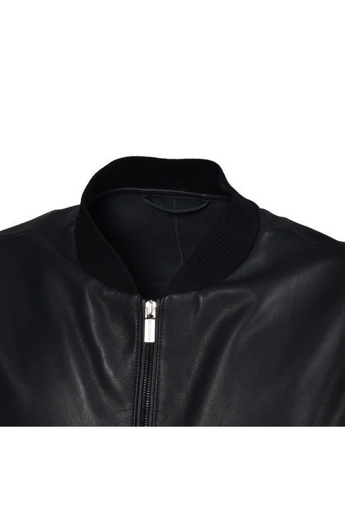 Baldinini, Jacheta de piele cu buzunare oblice, Albastru