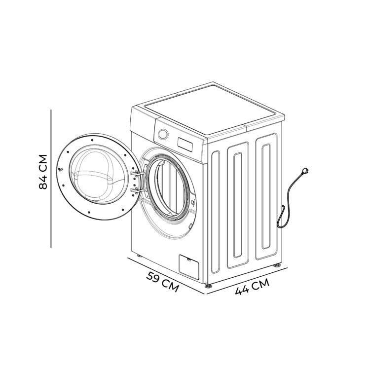 Masina de spalat rufe Cecotec, Bolero DressCode 6150 Inverter A, 6 kg, 1000 RPM, 12 programe prestabilite, functie SteamMax, functie Drum Clean, tehnologie Inverter Plus, design modern, picioare ajustabile, alb