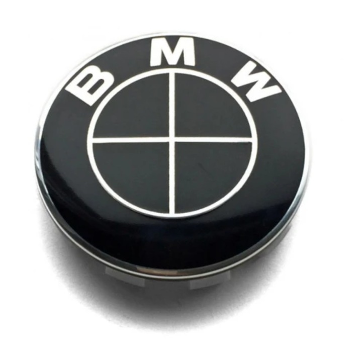 PBauto 4 darabos keréktárcsa-kupak készlet, központi lyukhoz, BMW 1-es, 3-as, 5-ös, 6-os, 7-es sorozat, X3, X5, X6 alumínium felnikhez, 68 mm, fekete