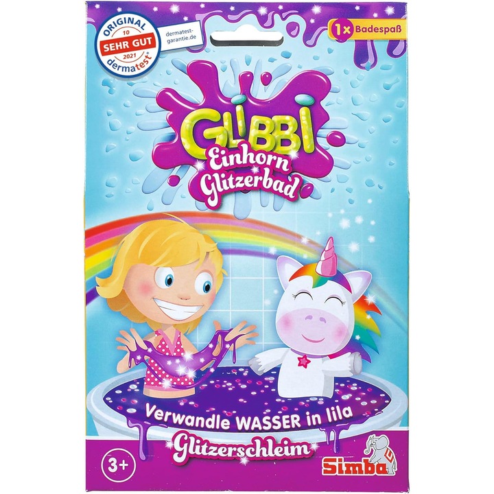 Fürdőjáték, Simba, Glibbi Unicorn Glitter Bath, 150g, többszínű, 3-8 éveseknek