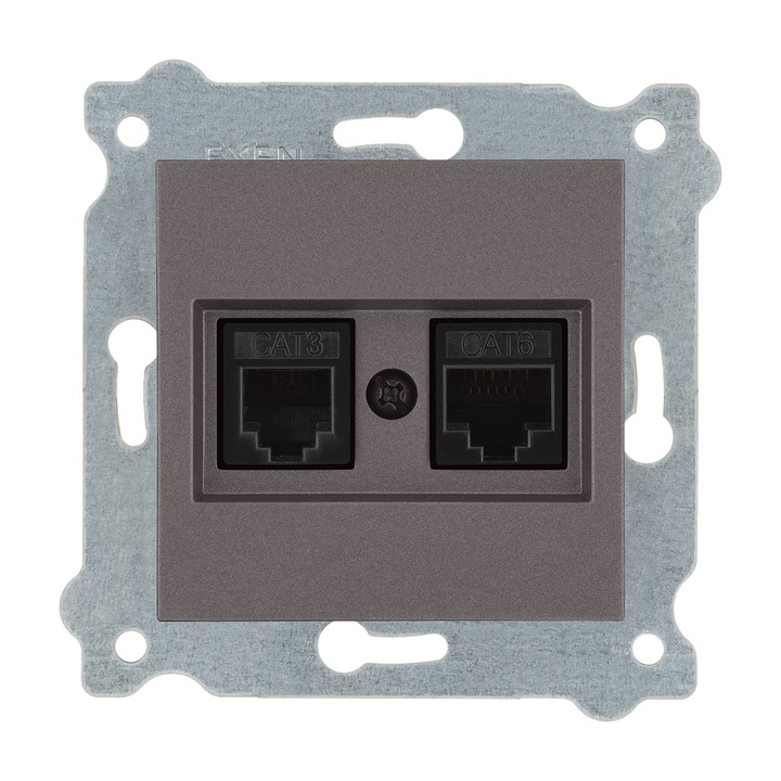 Cat.6 computer + priza telefonica Mocha 256/15E EXEN