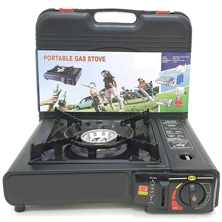 Aragaz Portabil pentru Camping Promagg® – Aprindere Piezo, Compatibil Butelie Gaz, Ideal pentru Drumetii si Outdoor